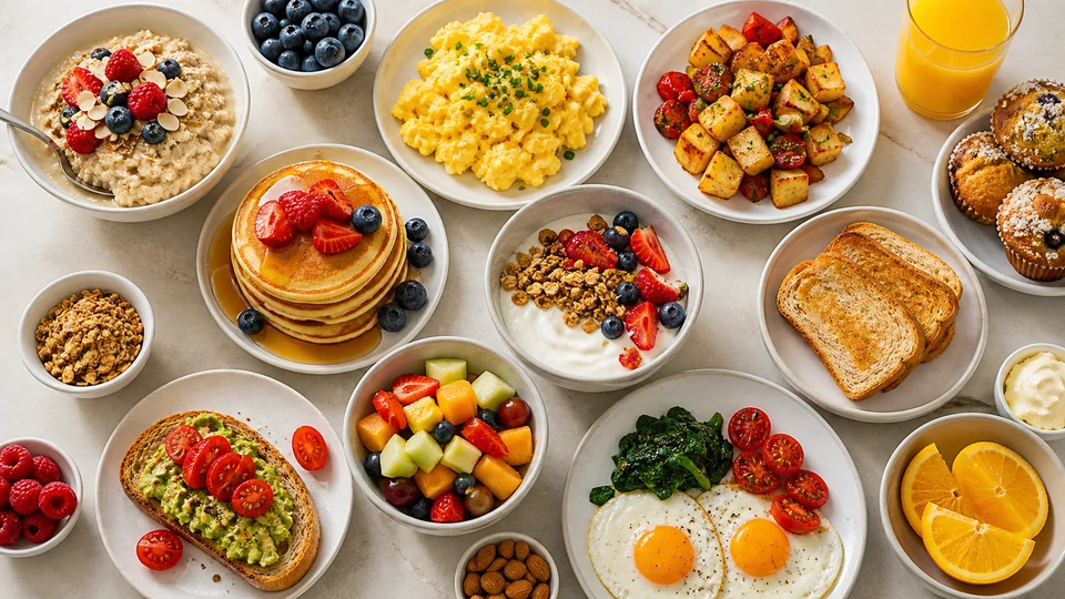 25 breakfast foods prepared for Pancakes World.