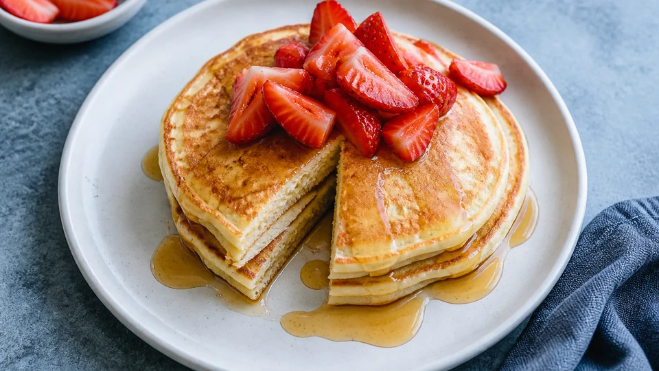 3 ingredient low fodmap pancakes prepared for Pancakes World.