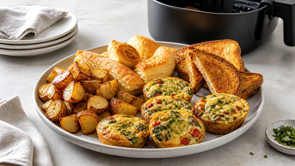 Air fryer brunch recipes prepared for Pancakes World.