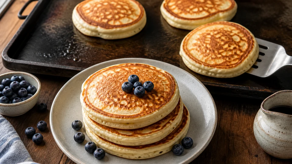 American buttermilk pancake recipe prepared for Pancakes World.