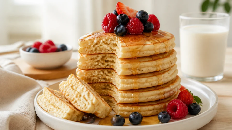 American style pancakes vegan prepared for Pancakes World.