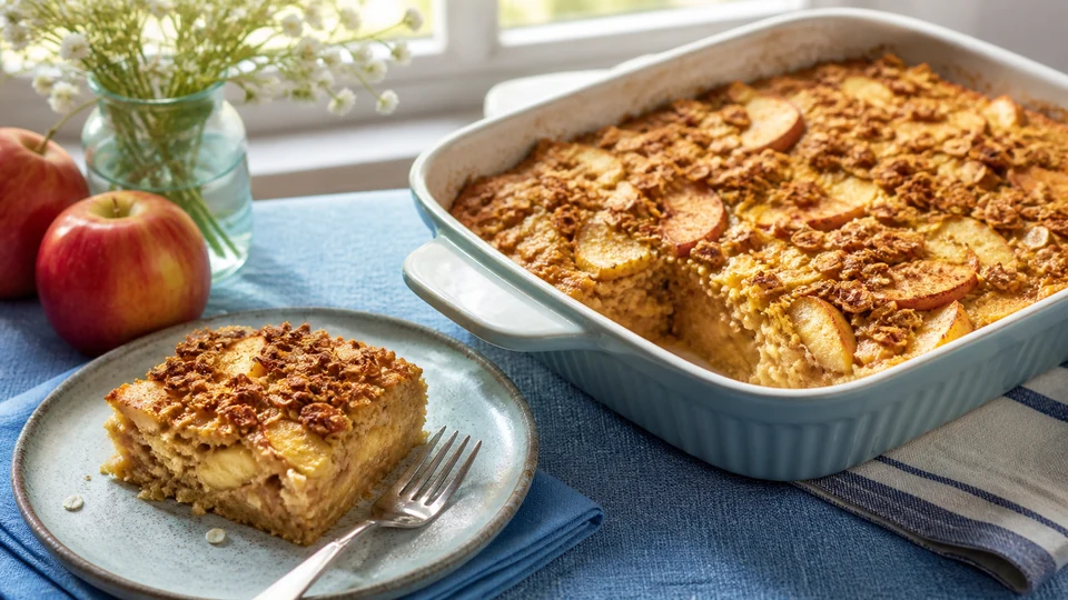 Editorial breakfast scene illustrating Apple breakfast bake.