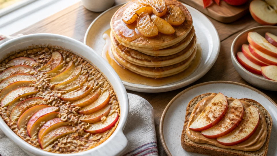 Apple breakfast recipes prepared for Pancakes World.