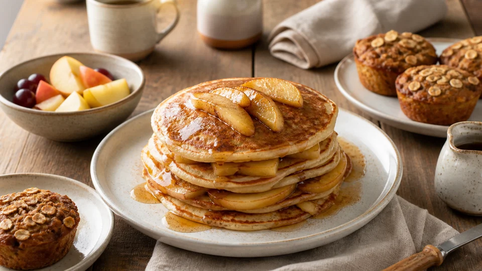 Apple brunch recipes prepared for Pancakes World.