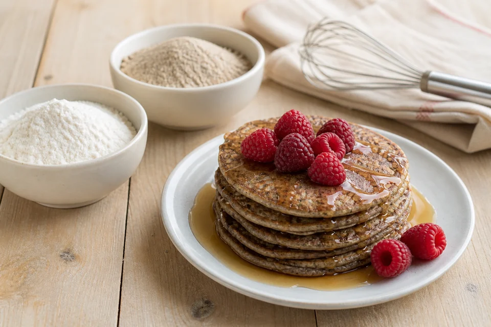 Finished pancake dish illustrating gluten-free pancakes