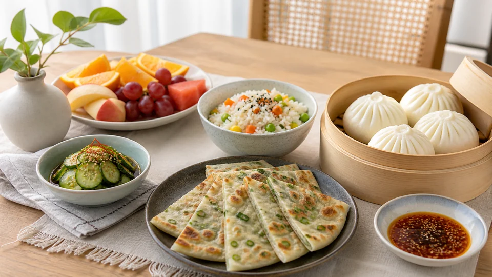 Asian brunch recipes prepared for Pancakes World.