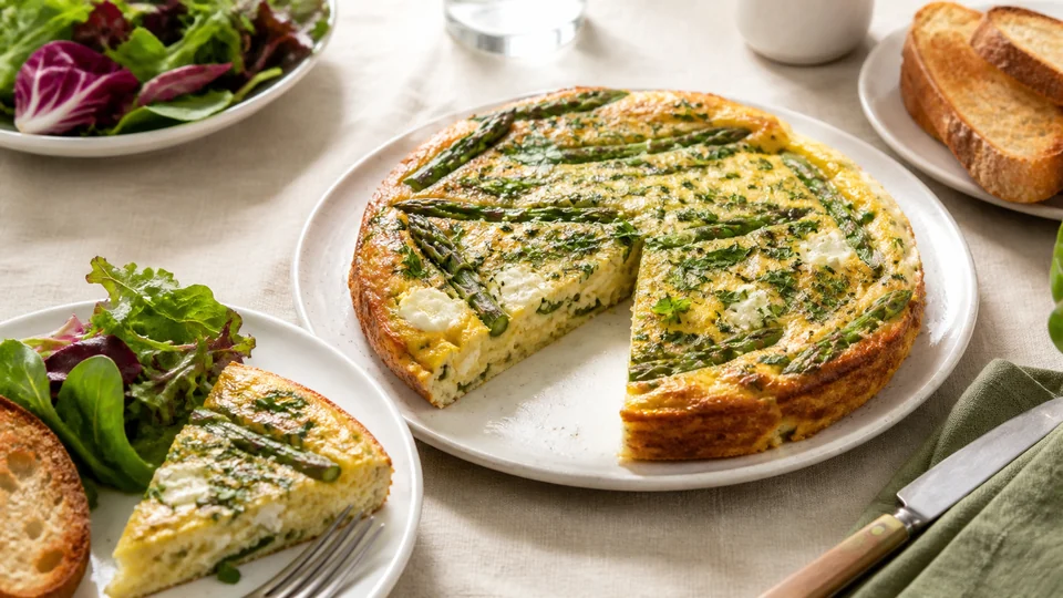 Asparagus brunch recipe prepared for Pancakes World.