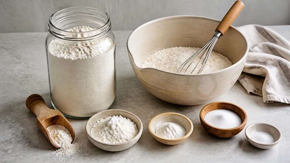 Basic pancake batter mix prepared for Pancakes World.
