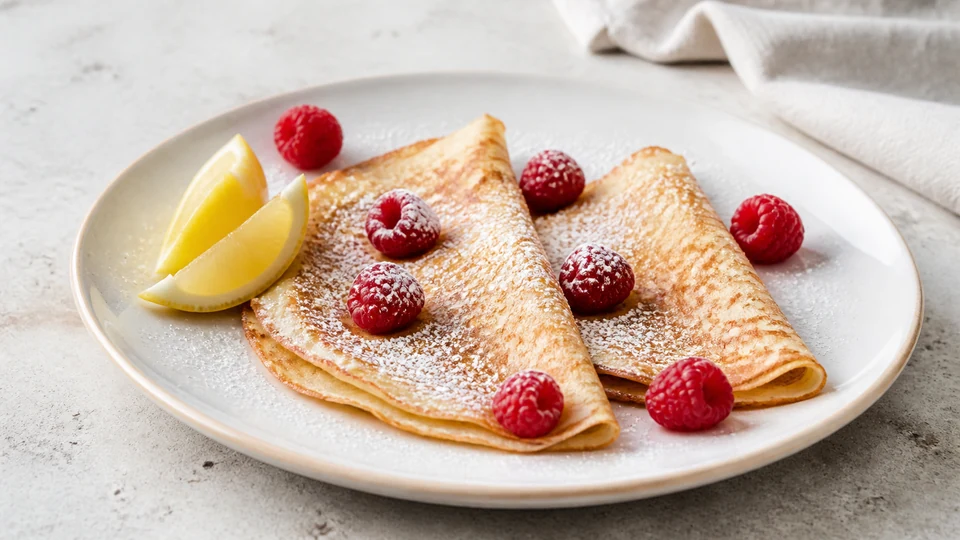 Vegan pancake stack beside two generic page cards used to compare recipe titles and methods