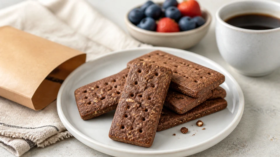 Belvita chocolate breakfast biscuits prepared for Pancakes World.