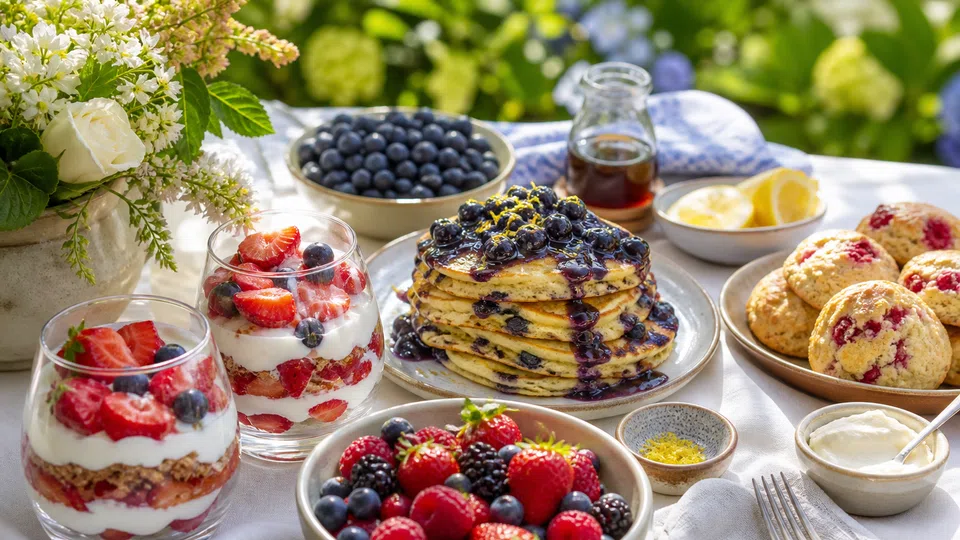 Berry brunch prepared for Pancake World.