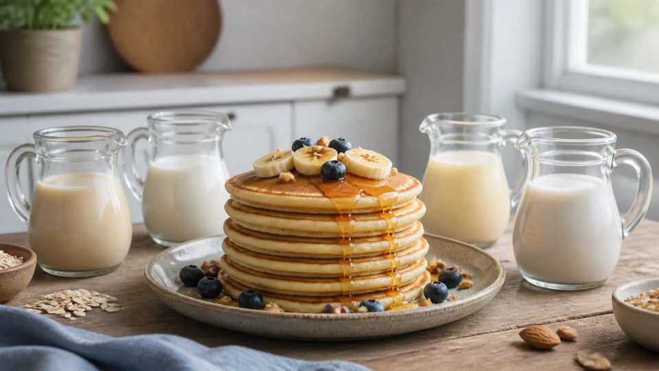 Best plant milk for pancakes prepared for Pancakes World.