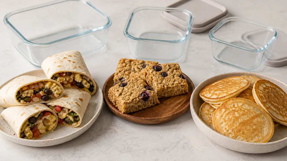 Breakfast freezer meals prepared for Pancakes World.