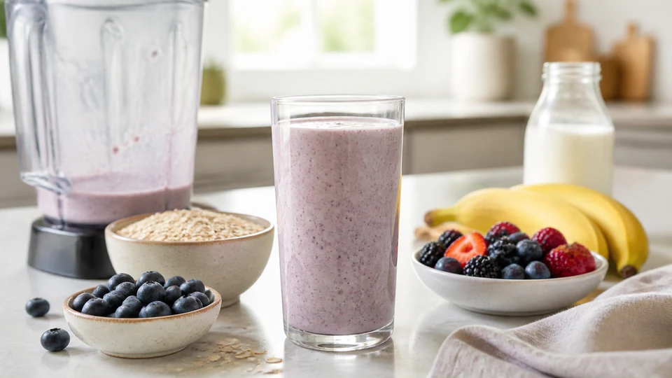 Breakfast smoothie recipe prepared for Pancakes World.