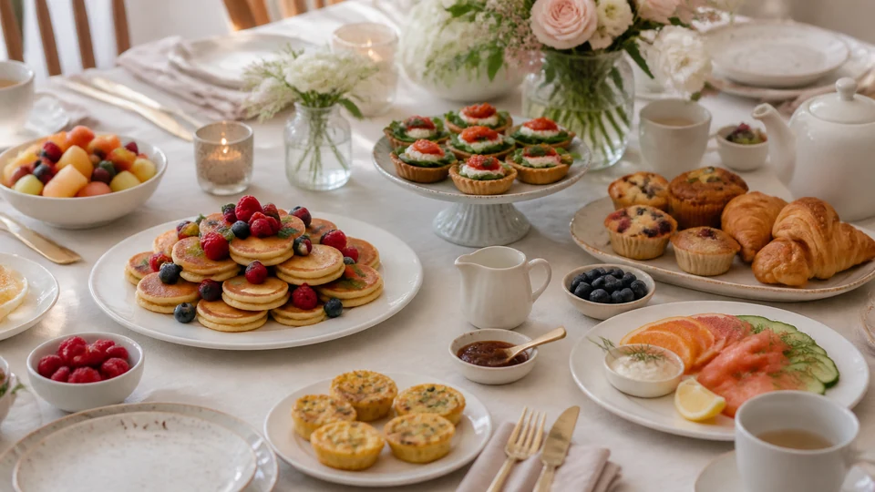 Bridal brunch menu prepared for Pancakes World.