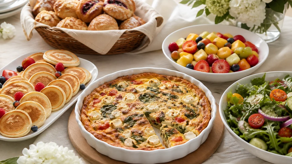 Bridal shower brunch menu ideas prepared for Pancakes World.