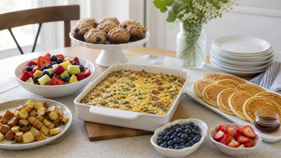 Brunch buffet recipes prepared for Pancakes World.