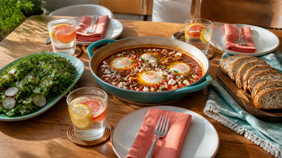 Editorial breakfast scene illustrating Brunch meal recipes.