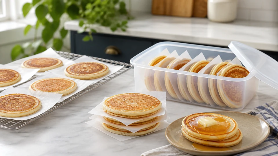 Buttermilk pancakes frozen prepared for Pancakes World.