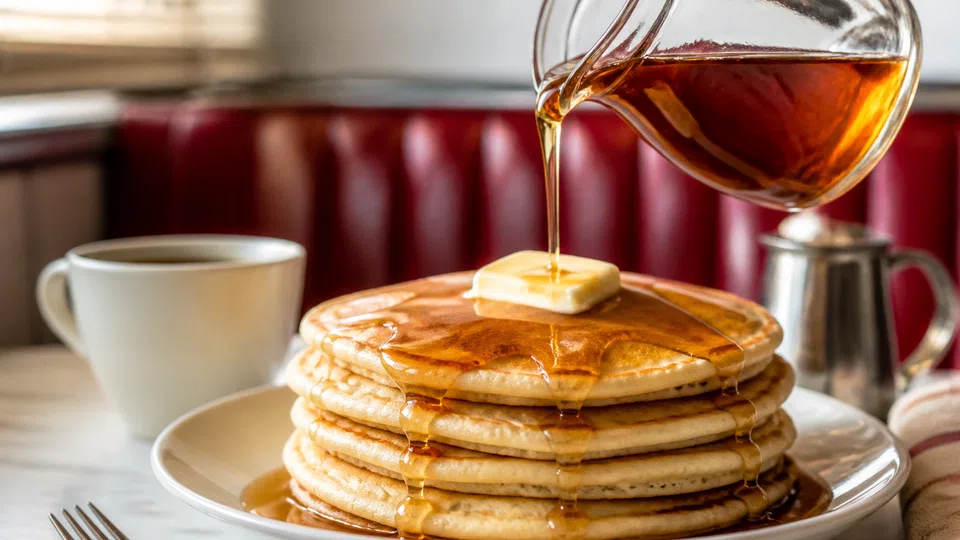Classic buttermilk pancake recipe prepared for Pancake World.