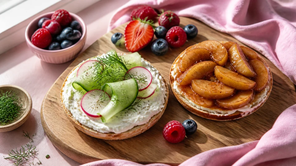 Editorial breakfast scene illustrating Cream cheese breakfast.