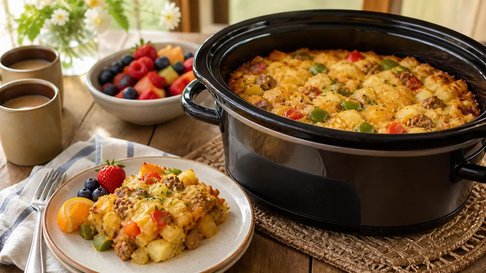 Crockpot breakfast casserole recipes prepared for Pancakes World.