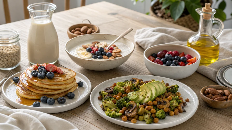 Editorial breakfast scene illustrating Dairy-Free Brunch Menu Without One-to-One Swap Failures
