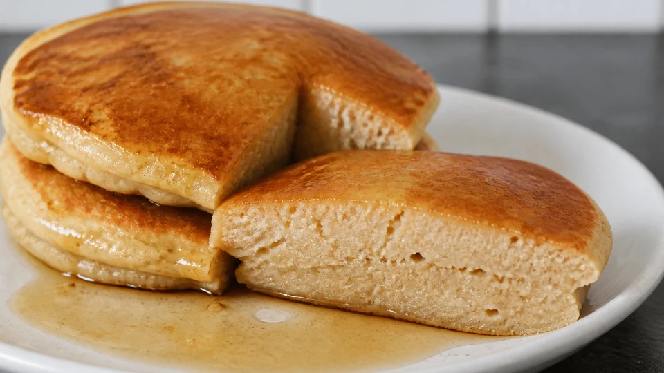 Dense pancake recipe prepared for Pancakes World.