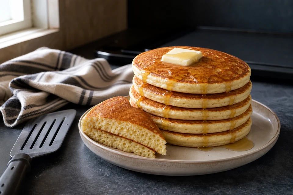 Finished pancake dish illustrating easy pancake recipe technique