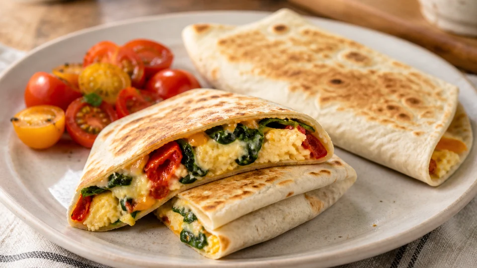 Egg tortilla breakfast prepared for Pancakes World.
