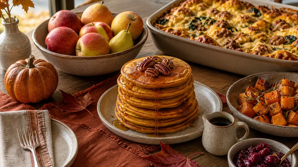 Friendsgiving brunch ideas prepared for Pancakes World.