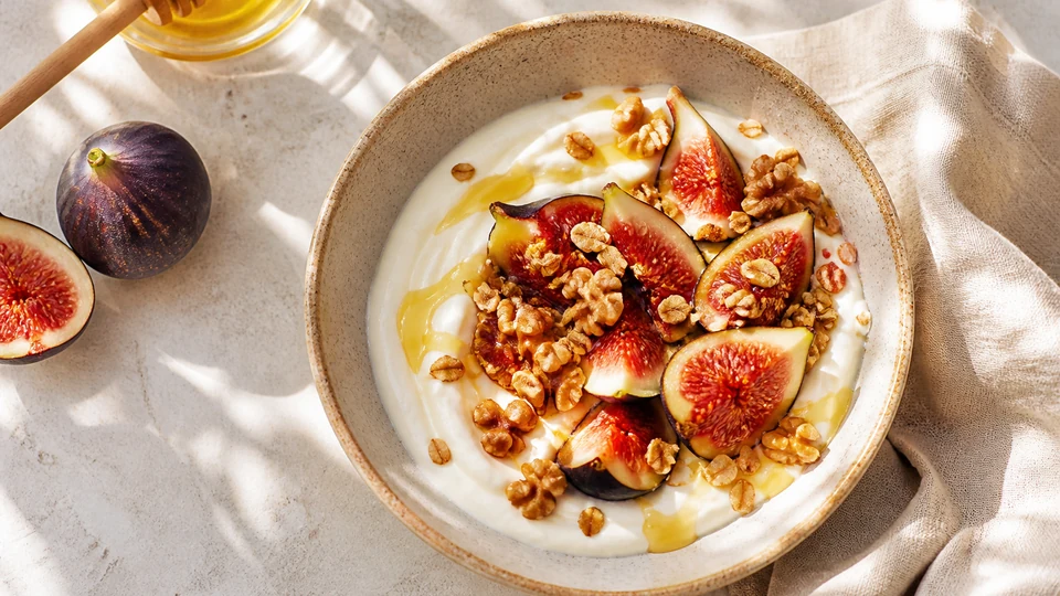 Greek yogurt breakfast prepared for Pancake World.