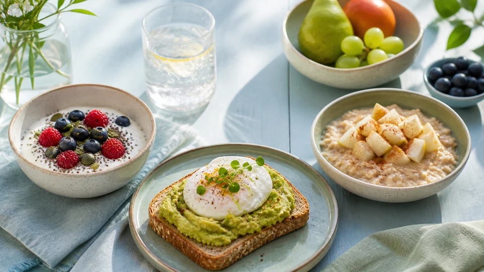 Editorial breakfast scene illustrating Healthy breakfast choices.