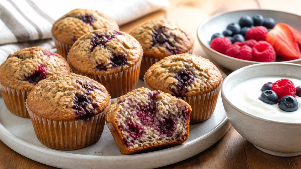Healthy breakfast muffins prepared for Pancakes World.