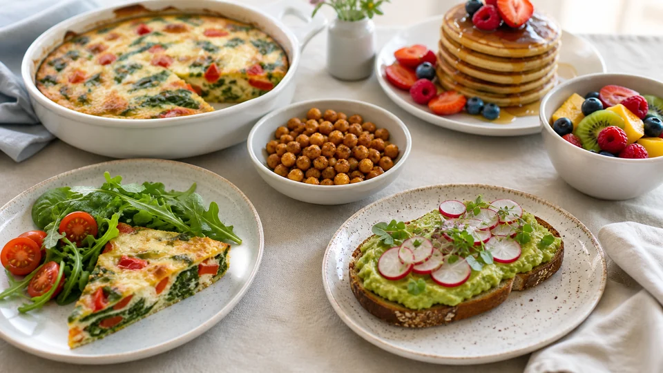 Healthy brunch recipes vegetarian prepared for Pancakes World.