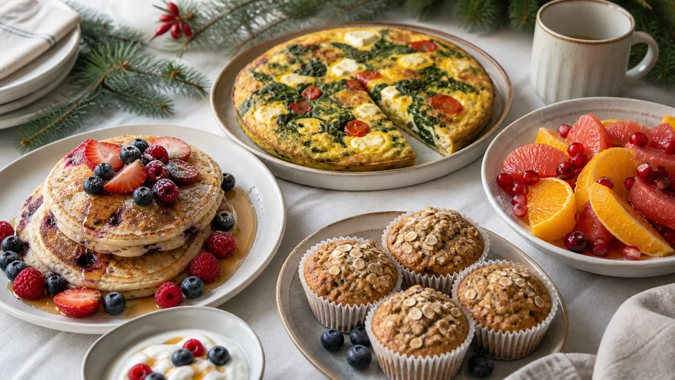 Healthy christmas brunch recipes prepared for Pancakes World.