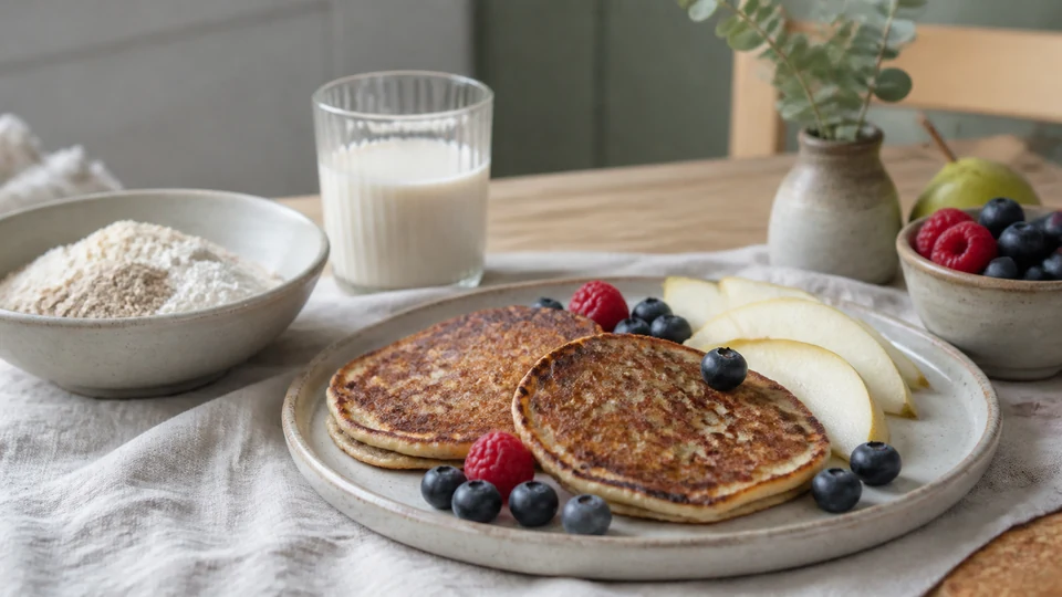 Healthy vegan gluten free pancakes prepared for Pancakes World.