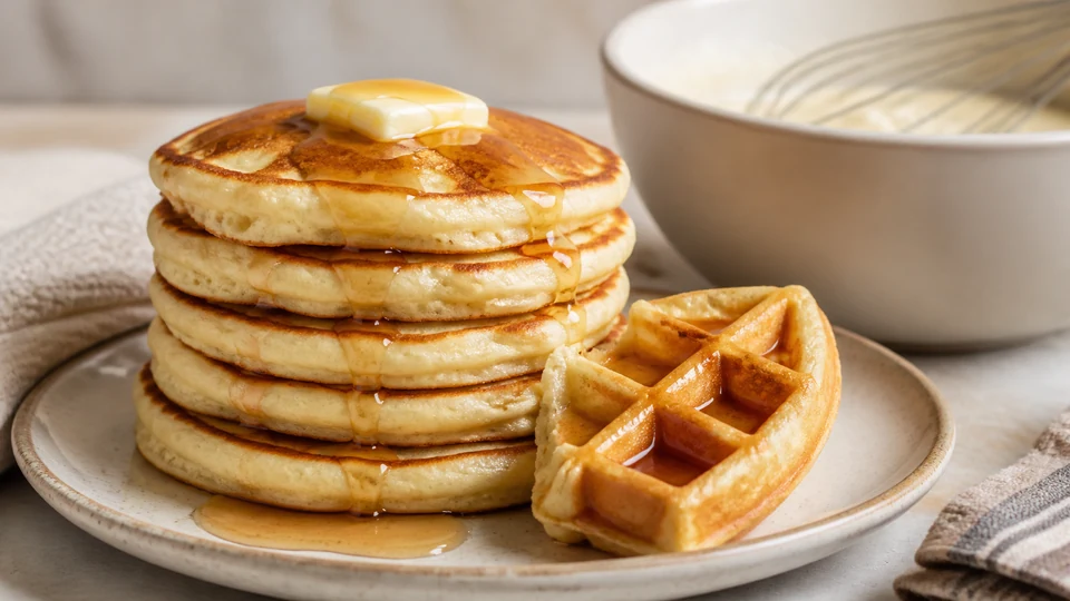 Hungry jack buttermilk pancake and waffle mix prepared for Pancakes World.