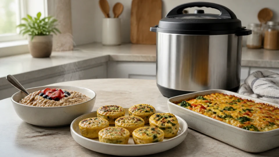 Editorial breakfast scene illustrating Instant pot breakfast recipes.