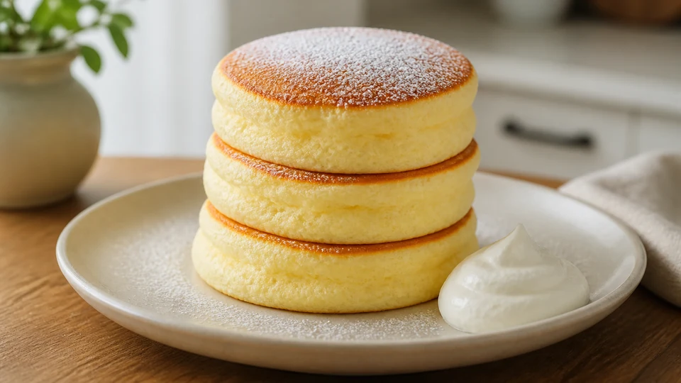 Japanese pancake prepared for Pancake World.