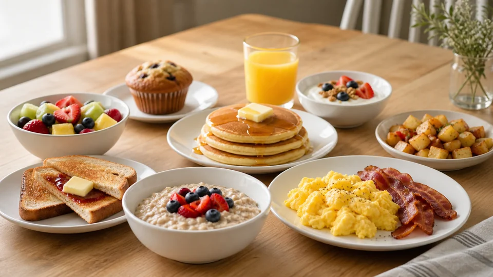 List of breakfast foods prepared for Pancakes World.