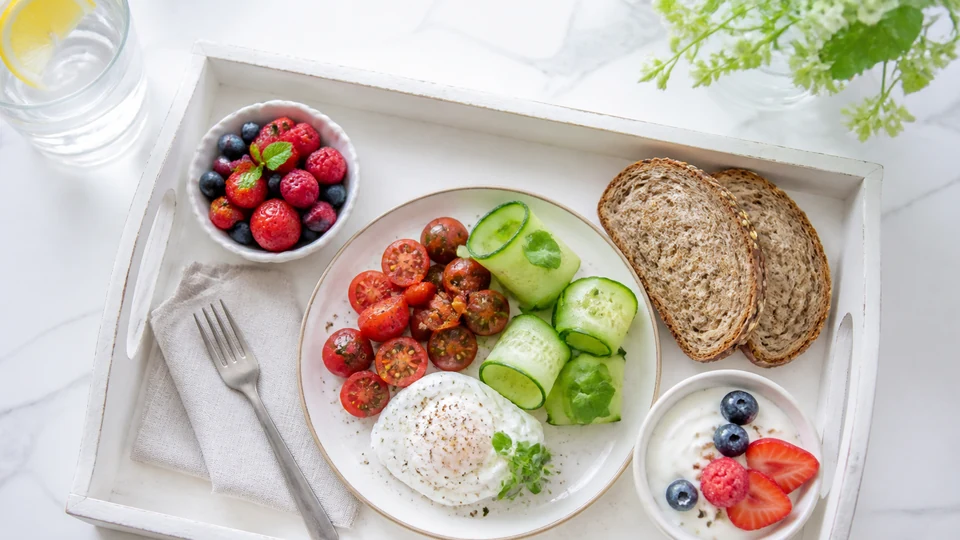 Low calorie breakfast foods prepared for Pancake World.