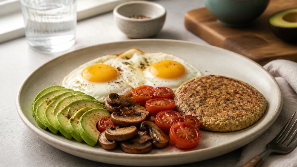 Low carb diet breakfast prepared for Pancakes World.