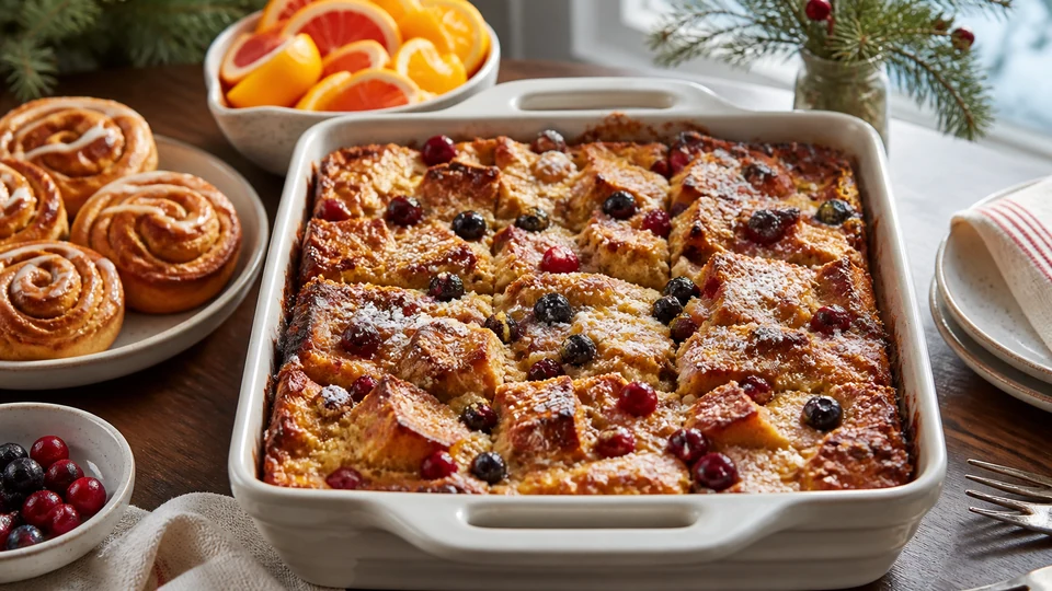 Make ahead christmas breakfast prepared for Pancakes World.