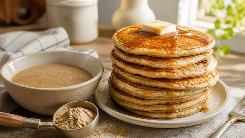 Malted pancake batter prepared for Pancakes World.