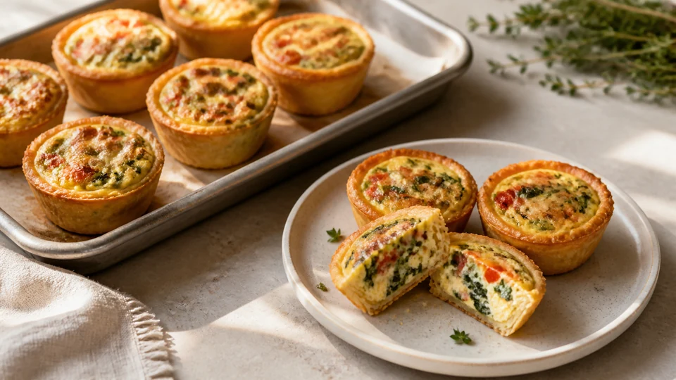 Mini breakfast quiche prepared for Pancakes World.
