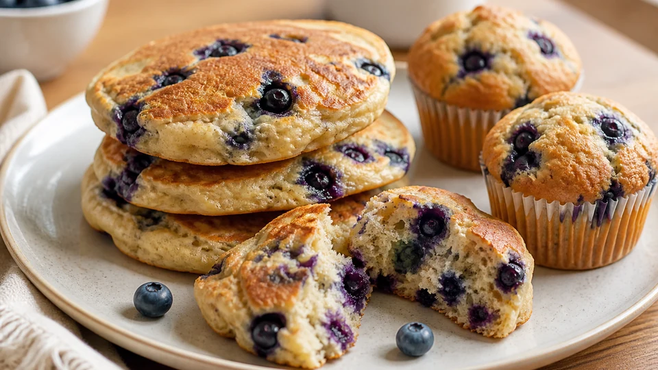 Muffin mix pancakes prepared for Pancakes World.