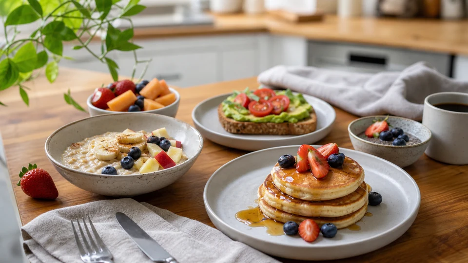 Editorial breakfast scene illustrating Nut-Free Vegan Breakfast: Cross-Contact Questions and Menu Design