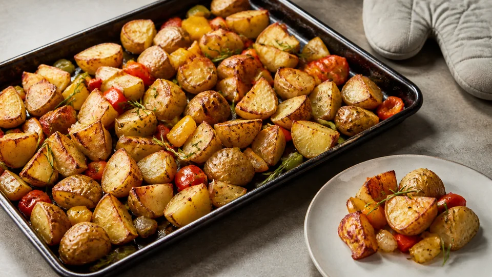 Oven roasted breakfast potatoes prepared for Pancakes World.
