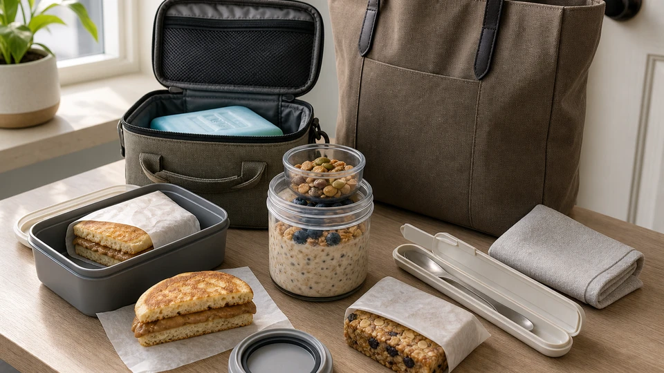 Breakfast planning scene for Portable Breakfasts That Survive a Commute, showing the portable-breakfast components in practical service order.